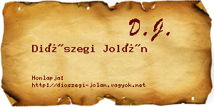 Diószegi Jolán névjegykártya