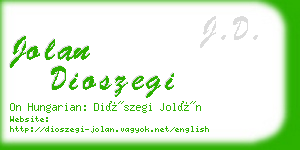 jolan dioszegi business card