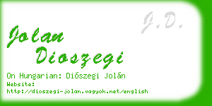 jolan dioszegi business card